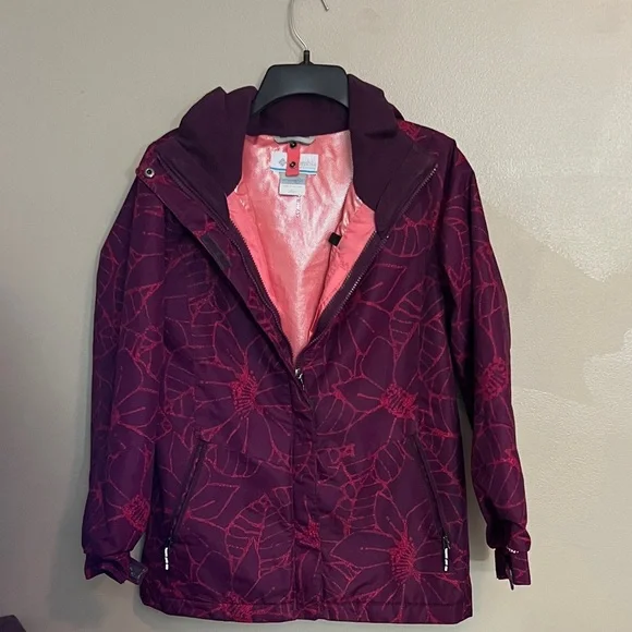 Columbia kids Burgundy Floral Ski Jacket