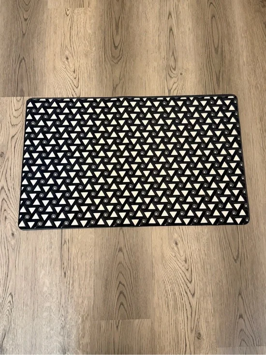 Anti Slip Geometric Black and White Door Mat