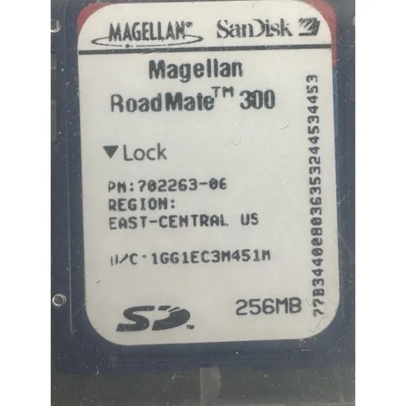 Sim Card Magellan Road Mate 300 East-Central US Compatable With Garmin