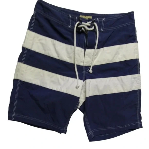 J. Crew The Original Longboard Swim Trunks Striped Blue White Size‎ 31