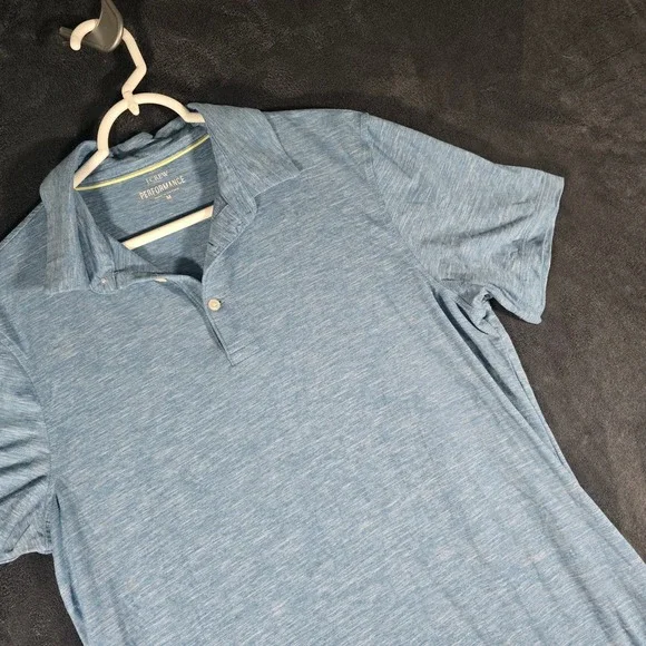 J.Crew Performance Polo‎ Shirt Mens Medium Blue Short Sleeve Casual Golf