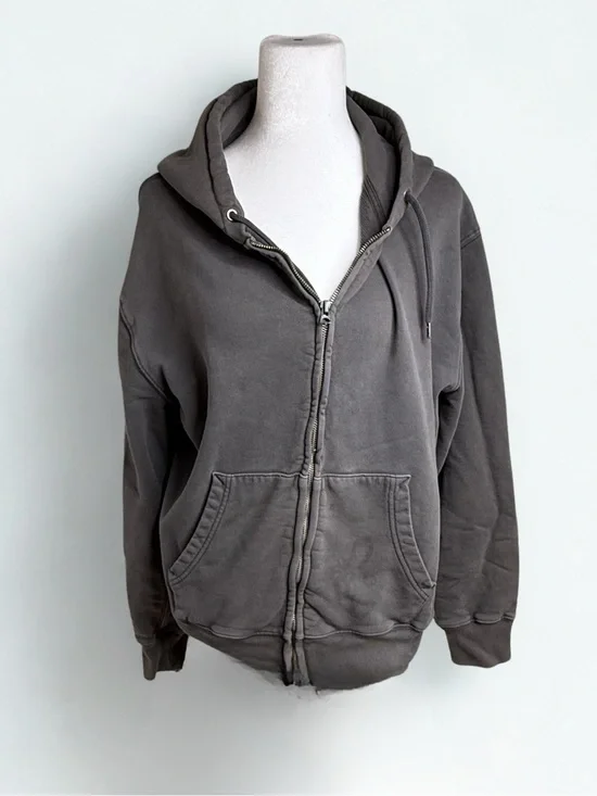 J. Crew Men's Charcoal Gray Full-Zip Hoodie