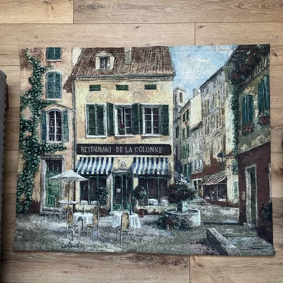 TAPESTRY Restaurant De La Collone Wall Hanging 42x33”