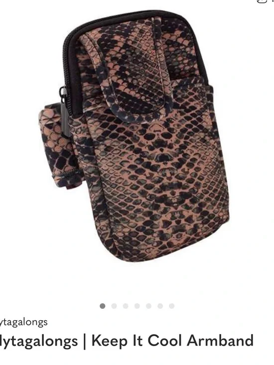 NWT Snake-Print Armband Phone Holder - Brown & Black