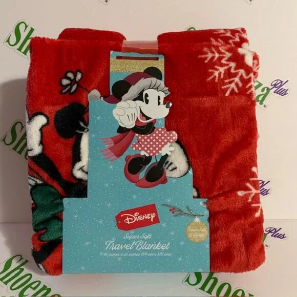 Disney Super Soft Travel Blanket Minnie Mouse Winter Wishes Ice Skating 45