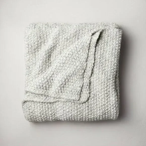 Casaluna Cream Waffle Knit Throw Blanket