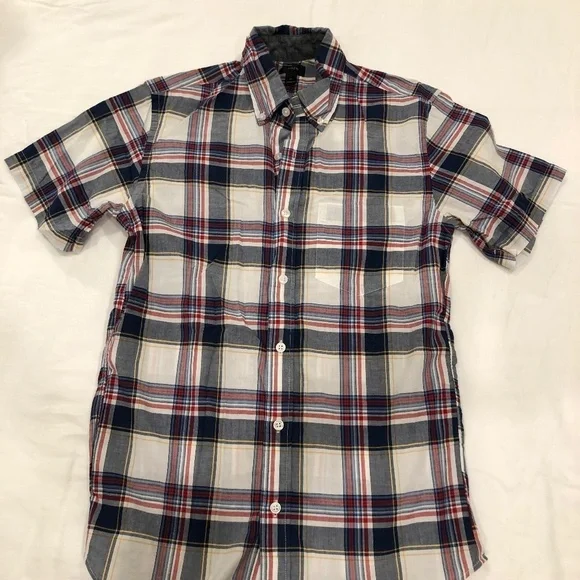 J. Crew Plaid Short Sleeve Button Down
