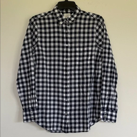 J. Crew Navy and White Plaid Men's Shirt
