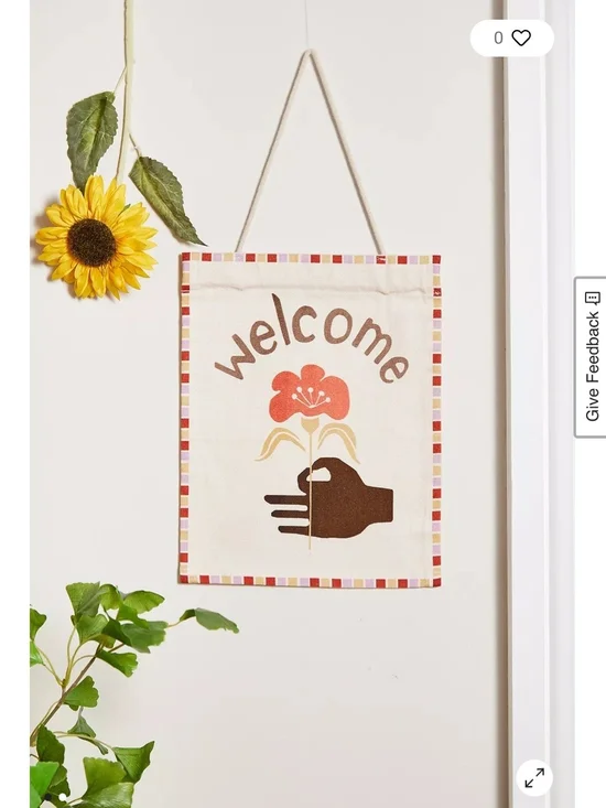 Urban Outfitters Welcome Hanging Dpor Flag