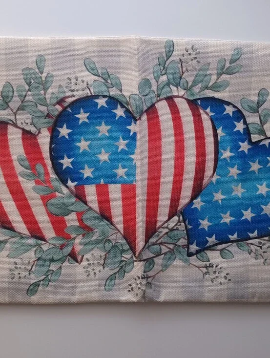 Patriotic Heart Flag Pillow Cover - American Stars & Stripes Home Decor