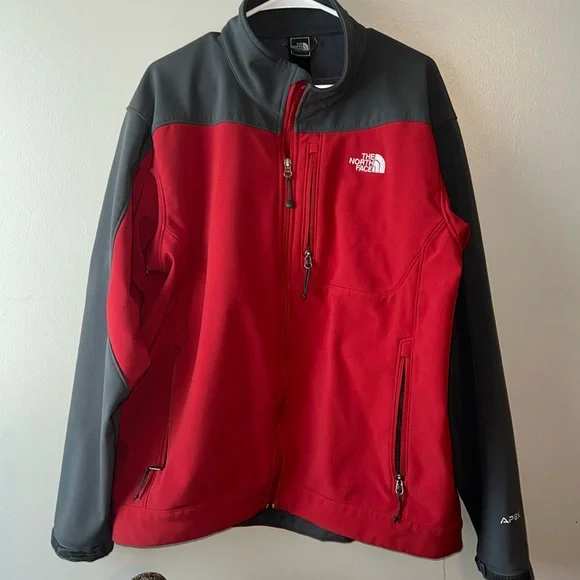 The North Face Jacket‎ Coat Maroon Grey XL Zip Up Front