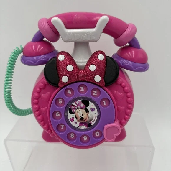 Disney Junior Minnie Mouse Ring Me Rotary‎ Phone Pink Lights & Sounds Music