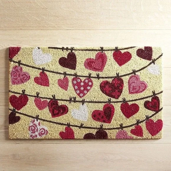 Pier 1 Valentines Day Glitter Hearts Doormat