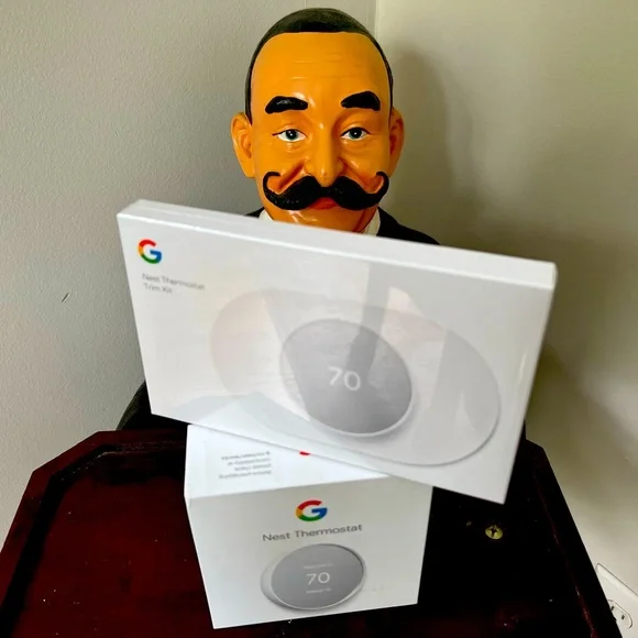 Google nest thermostat with trim package (open box brand new)