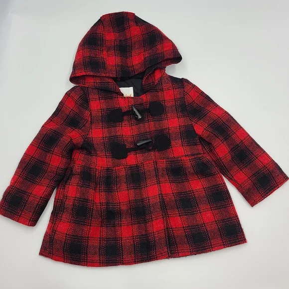Cat & Jack girls' plaid coat size 18 months