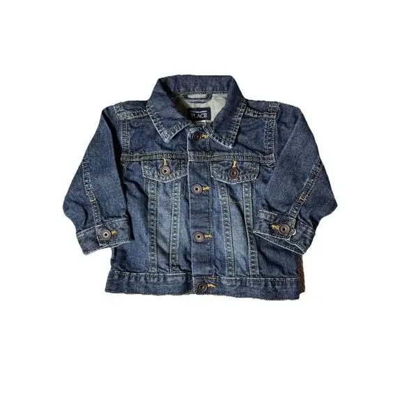 Children's Place Baby Denim Trucker Jacket 9–12 Months Blue Jean‎ Button Front