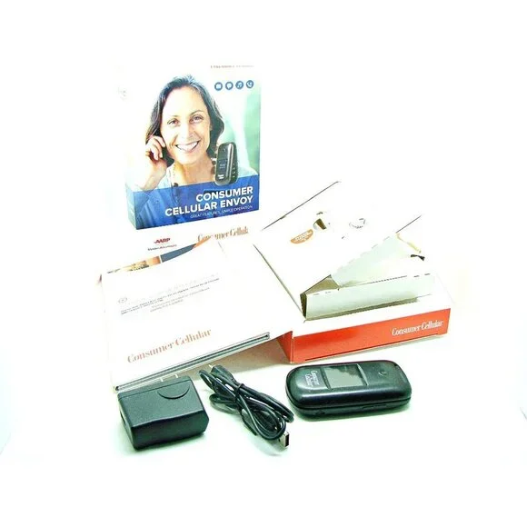Huawei U3900 Consumer Cellular Envoy Original Box Manual Charging Cord