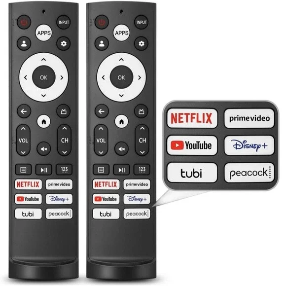 Replacement Remote for Hisense Google TV – Compatible w/ 4K UHD Smart TVs – New