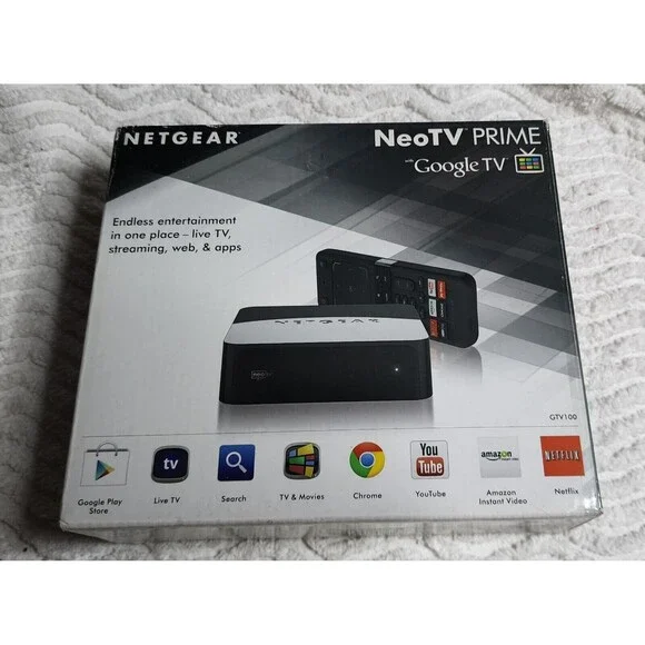 📺BRAND NEW NeoTV Prime Google TV NETGEAR NEW w/Box Model GTV100 NiB