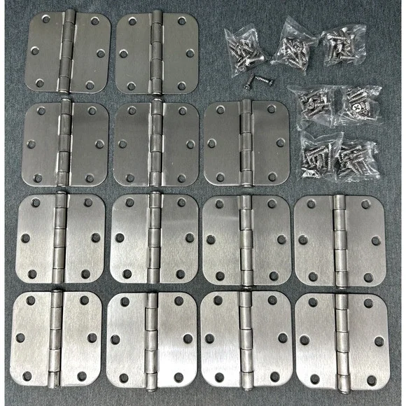 NEW OPEN BOX 3.5 Inches Satin Nickel Door Hinge Bundle 13pc w/Screws ILYAPA