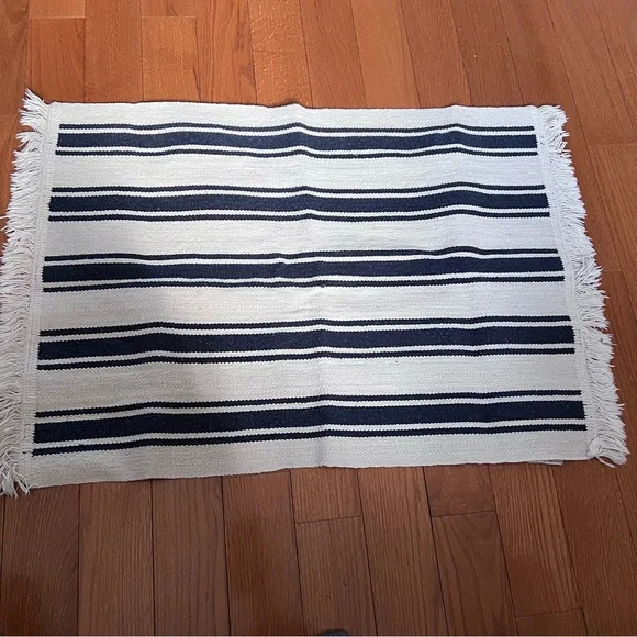 Vintage Ikea Signe Area Rug Scandinavian Design Navy Blue