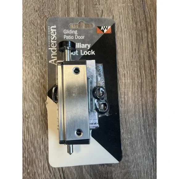 Andersen 200 / 400 SERIES Gliding Patio Door Foot Lock -Brushed Chrome - New