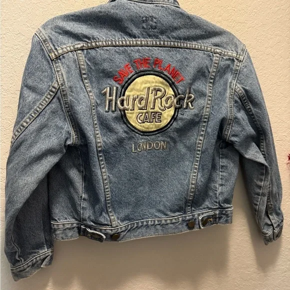 Vintage Hard Rock Cafe London Lee Youth Rider Denim Jacket Size Youth Medium