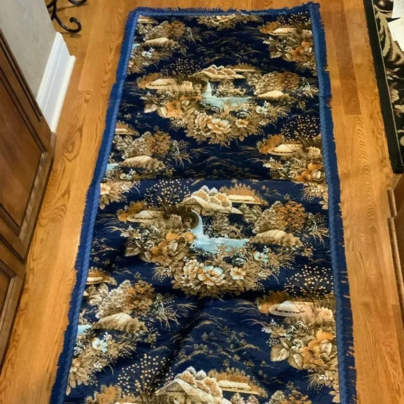 Wall Hanging Cottage Deer Trees Harvest Fringe Soft 31 X 68