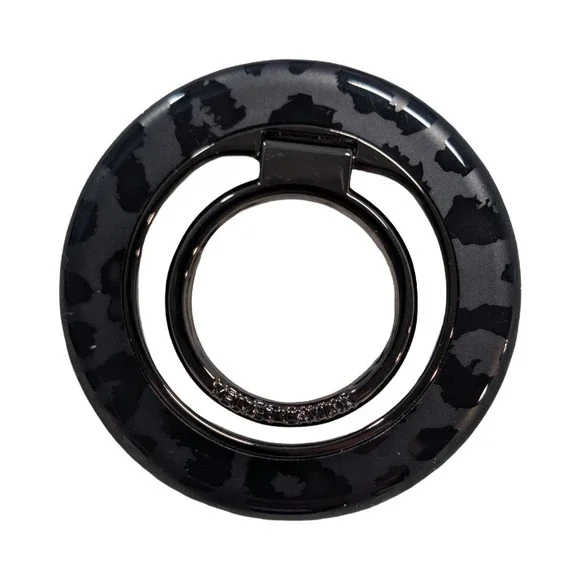 F5-P VELVET CAVIAR - Magnetic Phone Ring & Stand - Black Leopard ⬇️