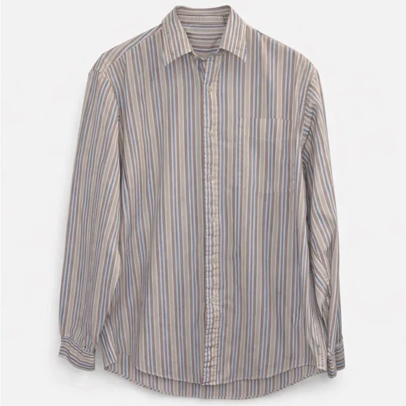Vintage 90s J. Crew Stripe Button Down Shirt, sz 16-35