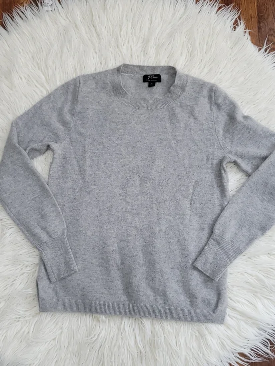 J. Crew Women Cashmer Gray Crewneck Sweater