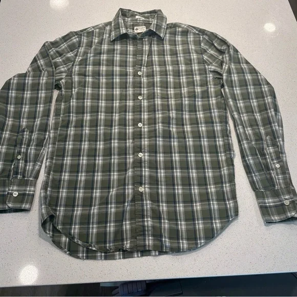 J. Crew Men’s Green Plaid Button-down Shirt, Size S