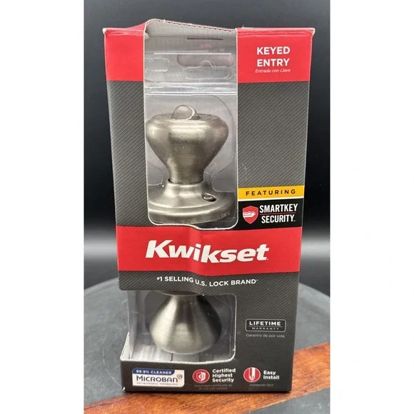 Kwikset Cameron Satin Nickel Entry Door Knob Lockset 740CN 15 SMT CP K4