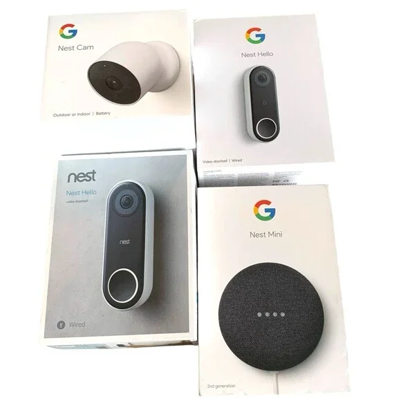 Lot 4 EMPTY Google Nest Boxes for Nest Cam, Nest Mini, 2 Nest Doorbell ALL EMPTY