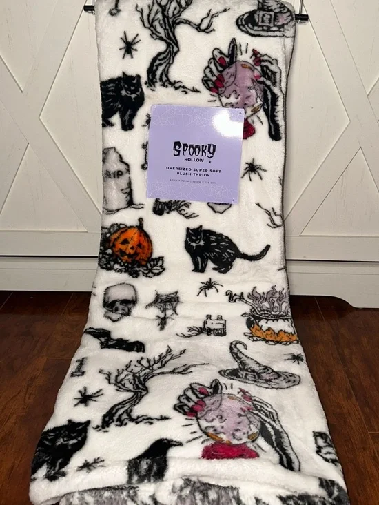 Spooky Hollow Halloween Fleece Throw Blanket