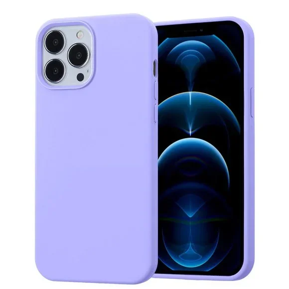 iPhone 15 Pro Max Soft Solid Silicone Case (Full Bottom Cover) - LILAC