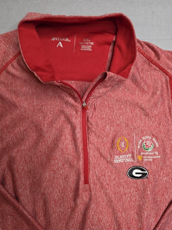 Antigua Red Georgia Rose Bowl Playoff Quarter-Zip Pullover XXL