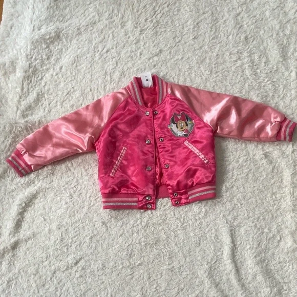 Disney Pink Satin Jacket with Cartoon Detail