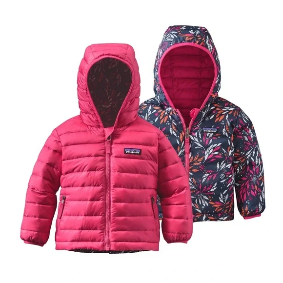 PATAGONIA Baby Reversible Down Wear Hooded Full Zip Hi Lo Puffer Jacket