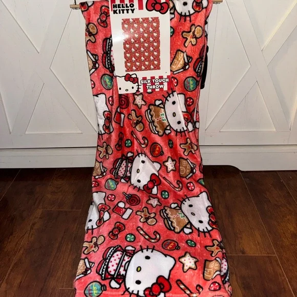 Hello Kitty Holiday Gingerbread Throw Blanket