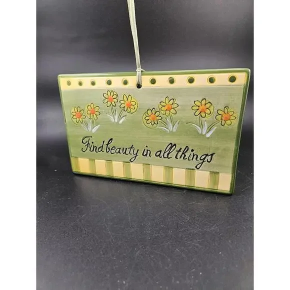 Hand-Painted Ceramic Wall Hanging Find Beauty in All Things