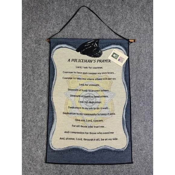 The Manual Woodworkers & Weavers Policeman's Prayer Hanging Wall Tapestry New