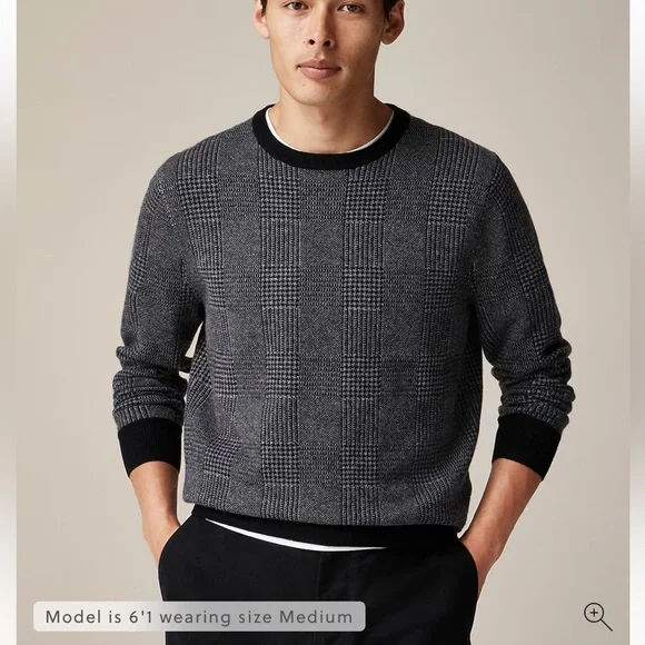 J.Crew Cashmere crewneck sweater in plaid