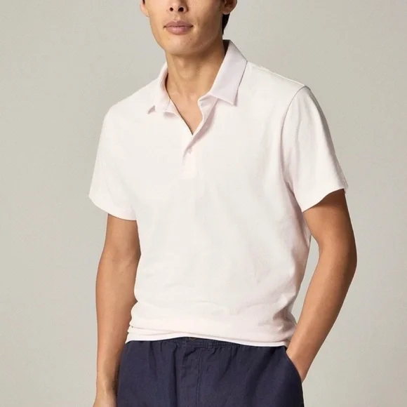 NWT J. Crew Sueded Cotton Polo Shirt Soft Pink