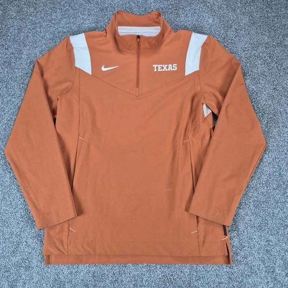 Nike Texas Longhorns 1/4 Zip Pullover Mens Small Orange Football Performance