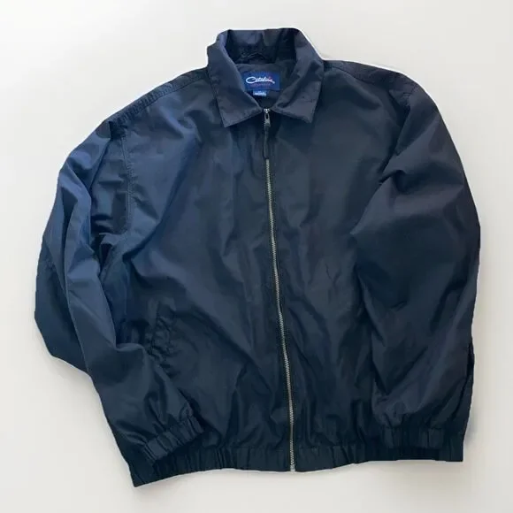 Catalina Outerwear Men’s LT Large Tall Black Jacket Lightweight Windbreaker