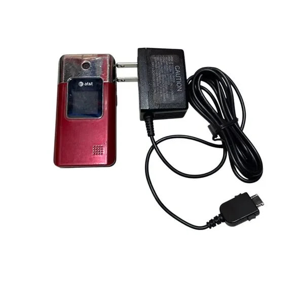 ATT Flip Phone Pantech Red Turns On When Plugged In As Is For Parts