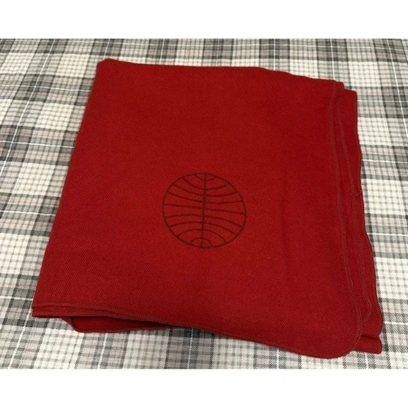 Vintage Pan Am Airline Passenger Blanket Wool Blend Globe Logo Jet Age Aviation