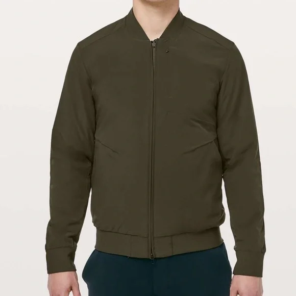 Lululemon Switch Over Bomber Jacket Dark Olive Mens Small