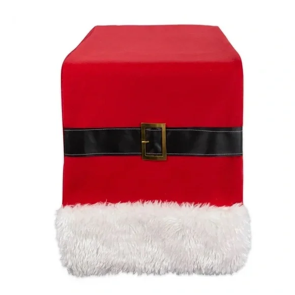 Festive Red Santa Chair Cover with White Trim